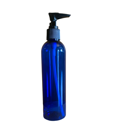 Bottle-Blue PET with black pump top-250ml