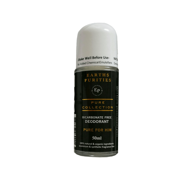 Bicarb Free Roll on Deodorant (Pure for Him)- Earths Purities