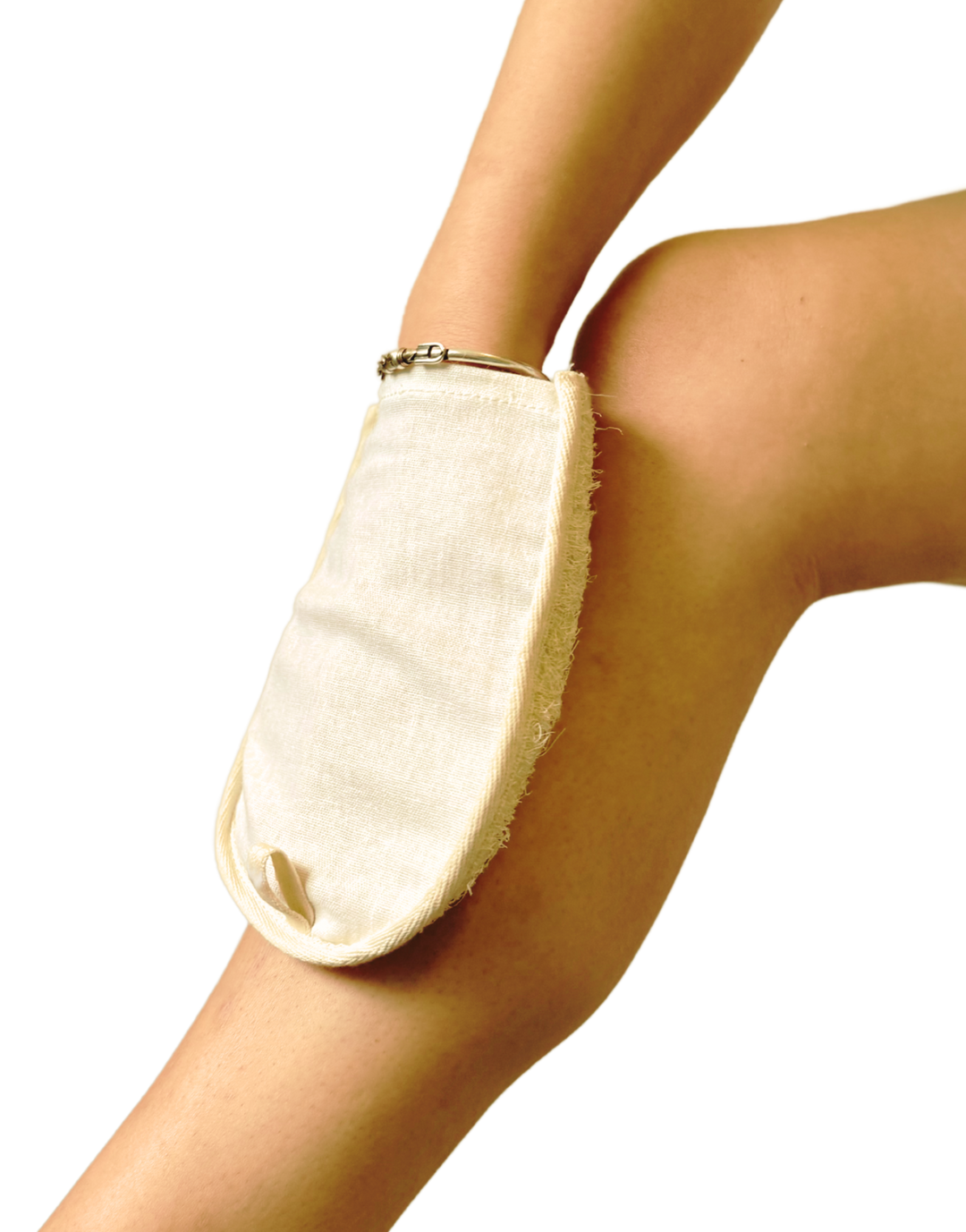 Loofah Body Exfoliator Glove by Green Essentials with cotton storage bag