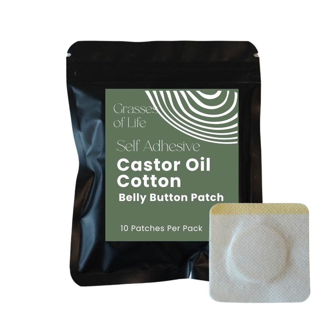 Castor oil Self-Adhesive Castor Oil Belly Button Patches (10 per pack) by Grasses of Life