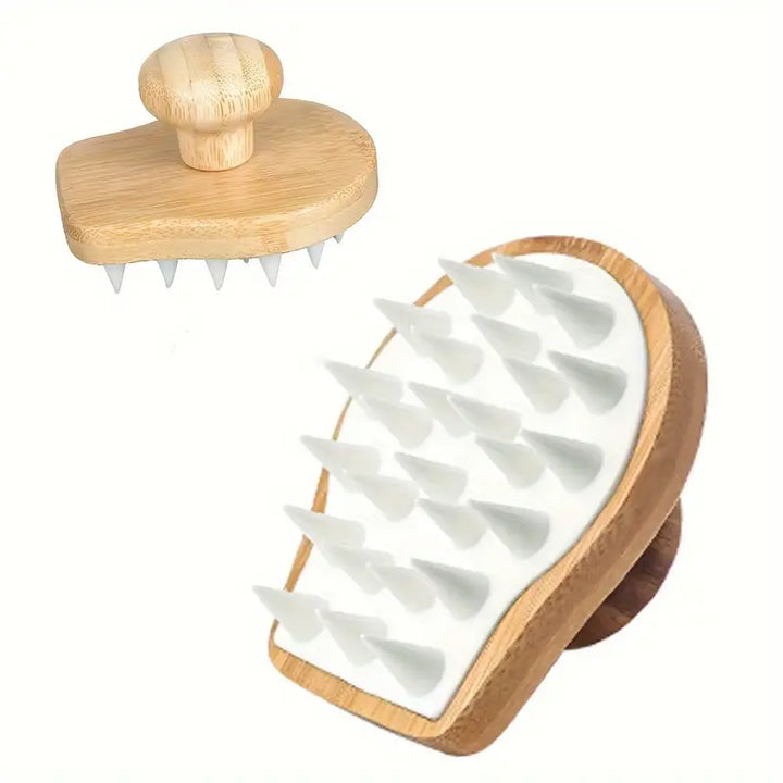 Bamboo and Silicone Scalp Massage Brush