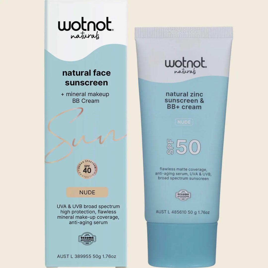 Wotnot Natural Zinc Sunscreen & BB+ Cream SPF 50 -NUDE