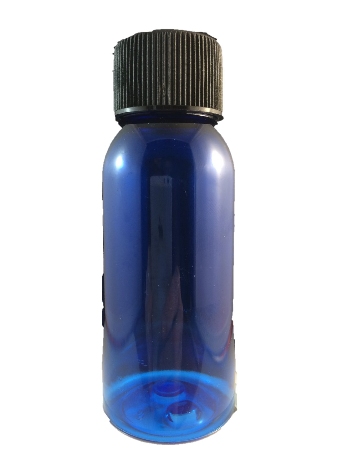 Bottle-Blue PET plastic with Black screw lid-50ml